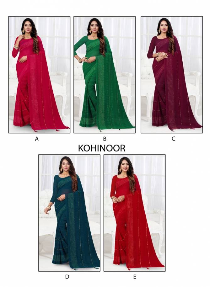 Ronisha Kohinoor Stylish Designer Fancy wear Georgette Saree Collection